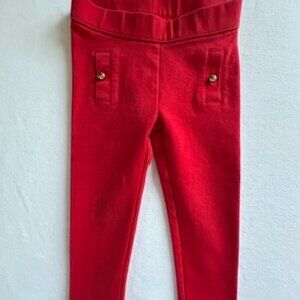 Janie and Jack Girls Bradbury Red Button Ponte Pants Size 2